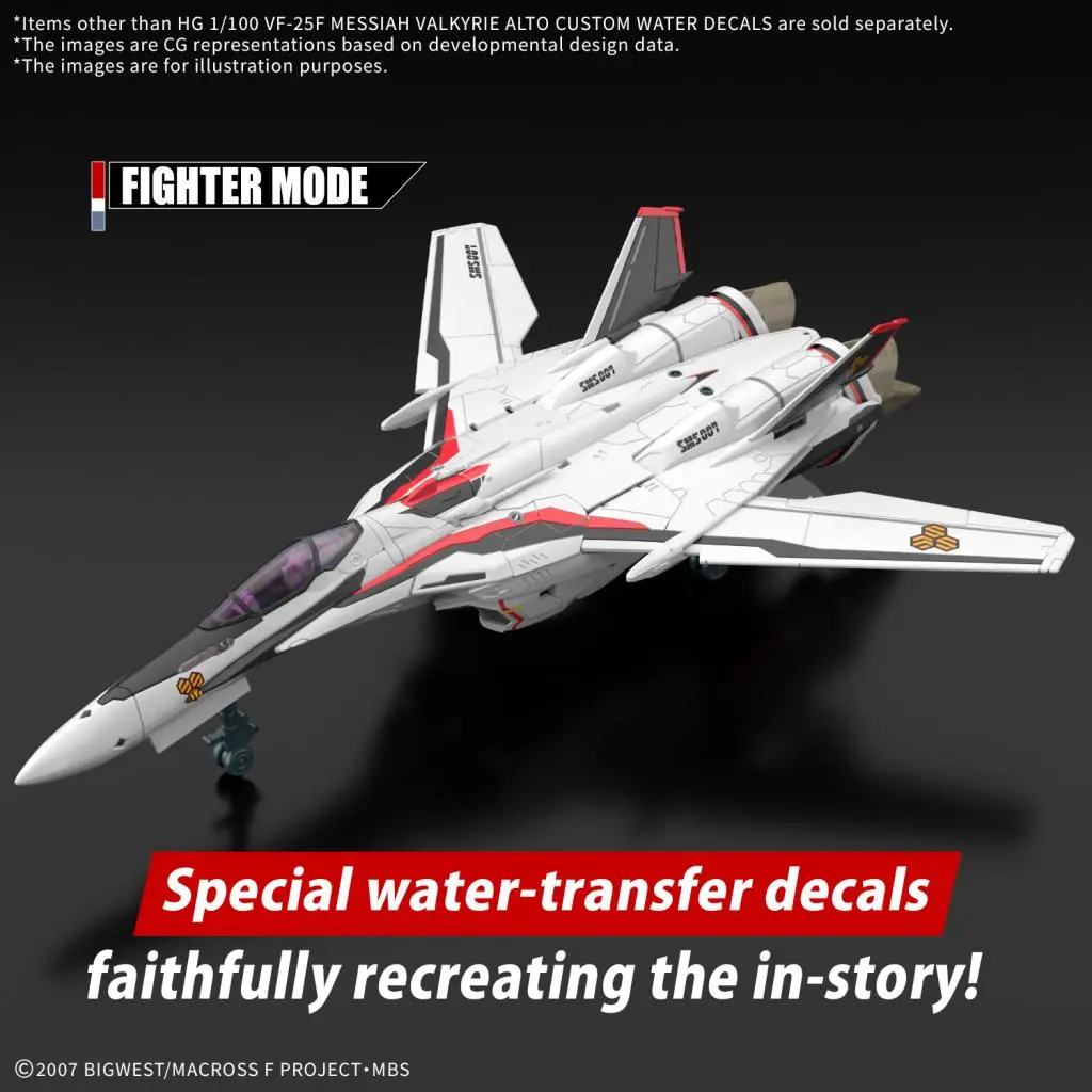 MACROSS - HG 1/100 VF-25F Messiah Valkyrie Water Decals - Model Kit